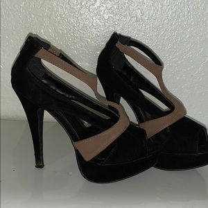 Velvet Black and Tan heels